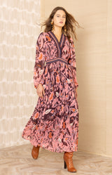 Alisson Chiffon Maxi Dress, color-Pink