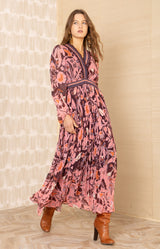 Alisson Chiffon Maxi Dress, color-Pink