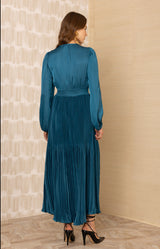 Alisson Charmeuse Dress, color-Blue