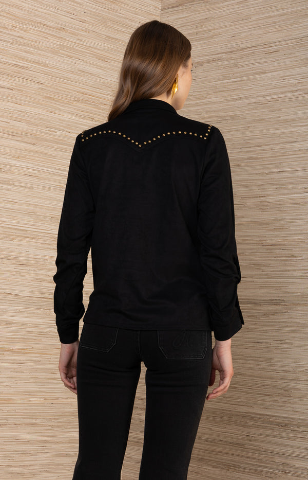 Simone Suede Top, color_Black