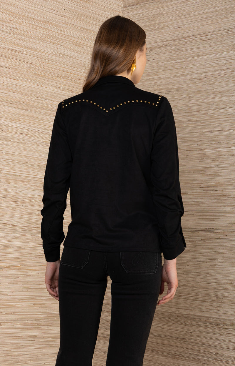 Simone Suede Top, color_Black
