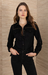 Simone Suede Top, color_Black
