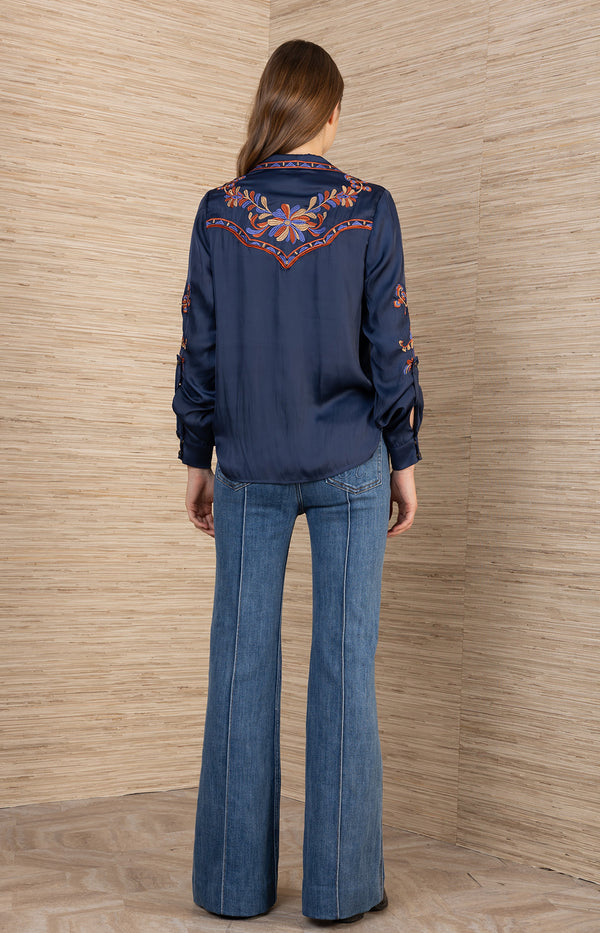Zendaya Embroidered Top, color_navy