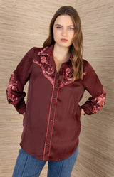 Zendaya Embroidered Top, color_wine