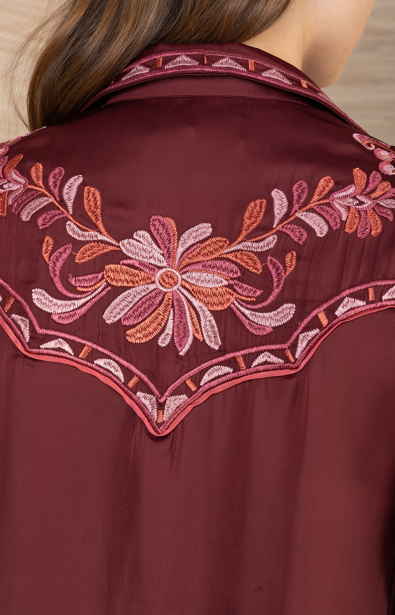 Zendaya Embroidered Top, color_wine