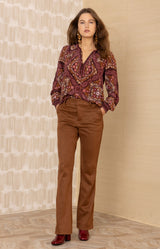 Ocean Suede Pant, color-Cognac