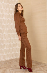 Ocean Suede Pant, color-Cognac