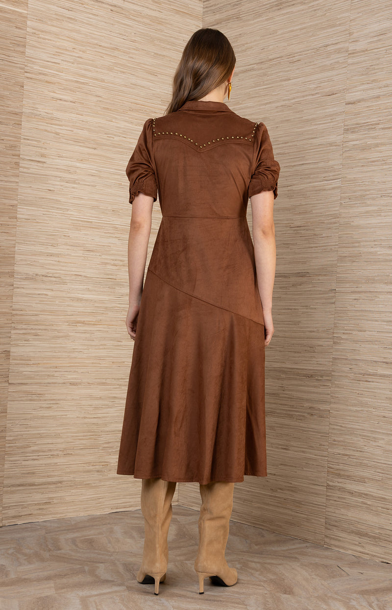 brown suede dress Kaisley Suede Dress Navy / S