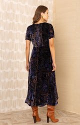 Paisleigh Velvet Dress, color-Black