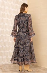 Artemis Organza Maxi Dress, color-Black