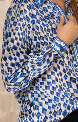 Vada Silk Top, color-Blue