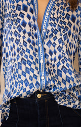 Vada Silk Top, color-Blue
