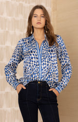 Vada Silk Top, color-Blue
