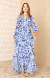 Karter Chiffon Maxi Dress, color-Blue