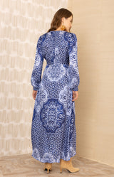 Noor Charmeuse Dress, color-Navy