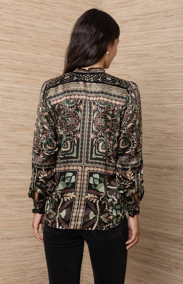 Etta Silk Top, color_Black

