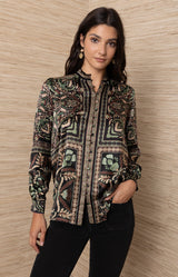Etta Silk Top, color_Black