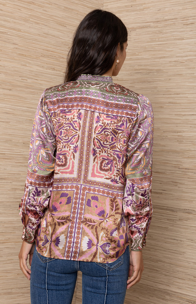 Etta Silk Top, color_Pink