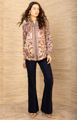 Etta Beaded Silk Top, color-Pink