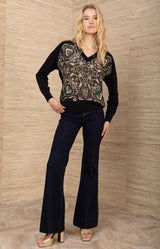 Stormi Silk Top, color-Black