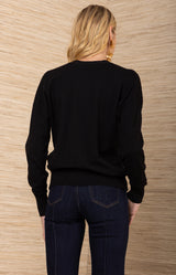 Scarlette Silk Cardigan, color-Black