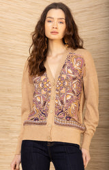 Scarlette Silk Cardigan, color-Pink