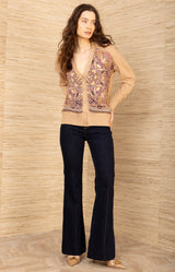 Scarlette Silk Cardigan, color-Pink