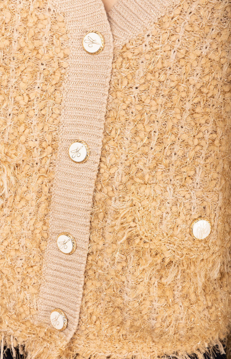 Madalyn Boucle Cardigan, color-Beige