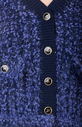 Madalyn Boucle Cardigan, color-Navy