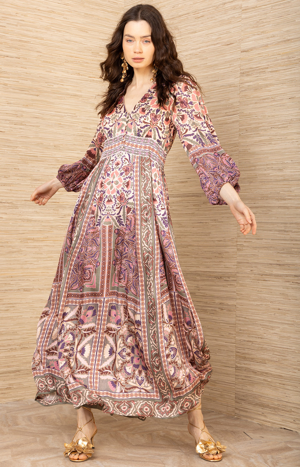 Amaris Charmeuse Maxi Dress Pink / Xs