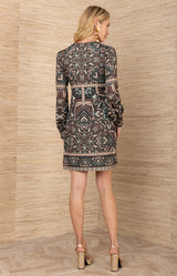 Samira Beaded Jersey Dress, color-Black