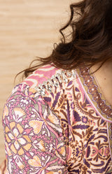 Samira Beaded Jersey Dress, color-Pink