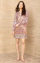 Samira Beaded Jersey Dress, color-Pink
