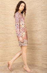 Samira Beaded Jersey Dress, color-Pink