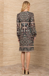 Giavanna Beaded Jersey Dress, color-Black