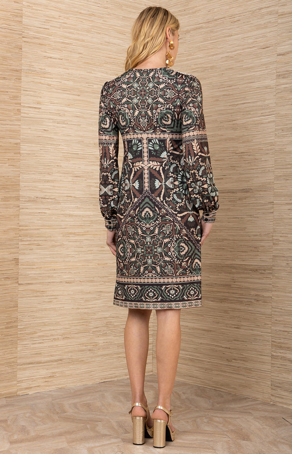 Giavanna Beaded Jersey Dress, color-Black