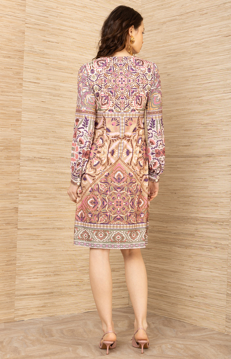 Giavanna Beaded Jersey Dress, color-Pink