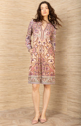 Giavanna Beaded Jersey Dress, color-Pink