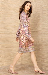 Giavanna Beaded Jersey Dress, color-Pink