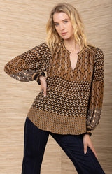 Addilynn Silk Top, color-Black