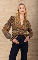 Addilynn Silk Top, color-Black