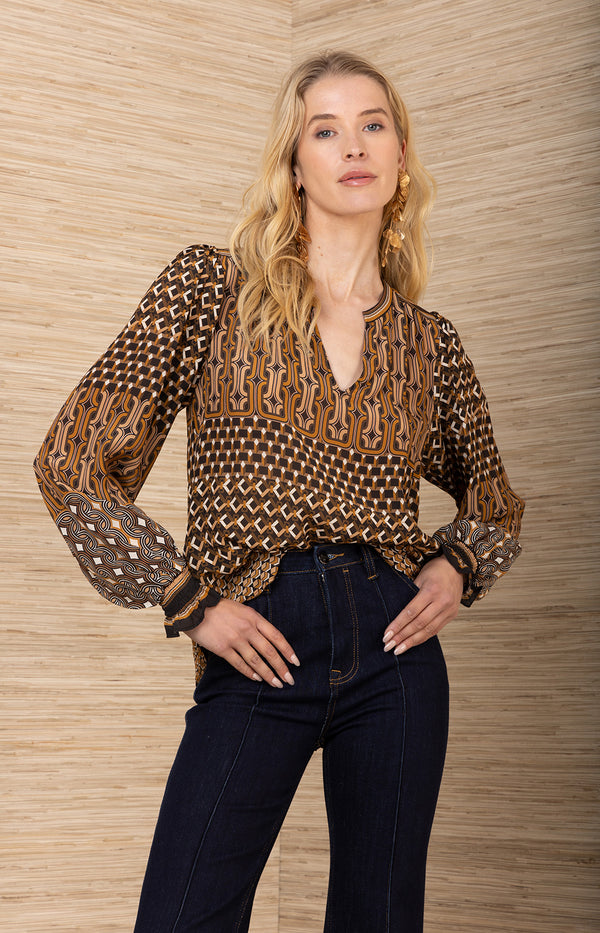 Addilynn Silk Top, color-Black