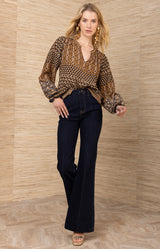 Addilynn Silk Top, color-Black