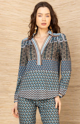 Zayla Jersey Top, color-Teal