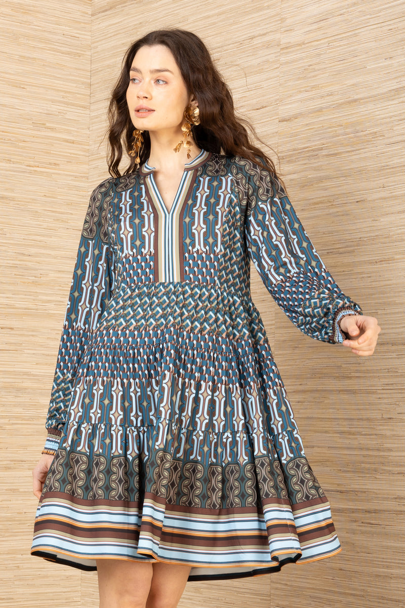 Salma Jersey Dress, color-Teal