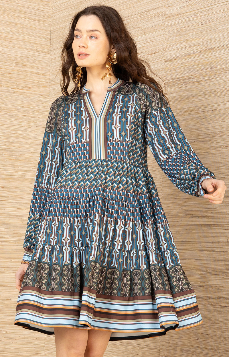 Salma Jersey Dress, color-Teal