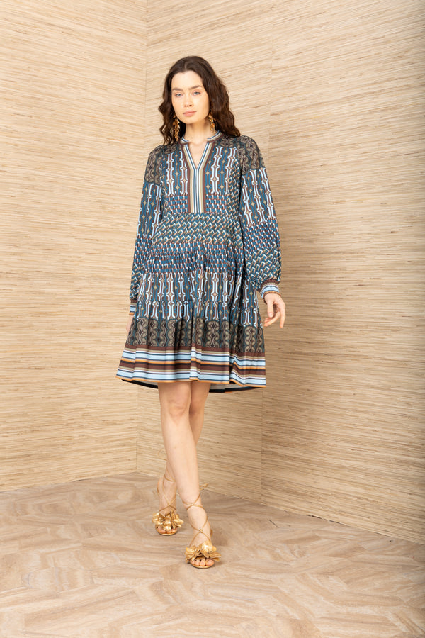 Salma Jersey Dress, color-Teal