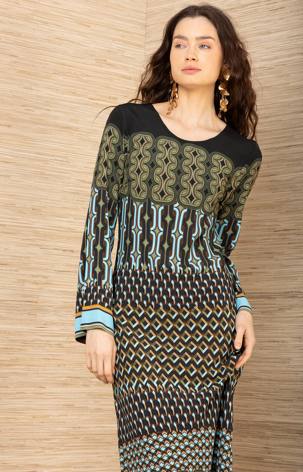 Ellen Dress, color-Teal