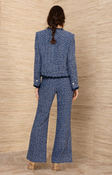 Nyomi Boucle Tweed Jacket, color-Navy