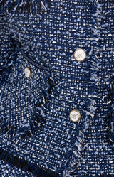 Nyomi Boucle Tweed Jacket, color-Navy